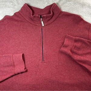Orvis Pullover Sweater Mens Medium Burgundy 1/4 Zip Outdoors Long Sleeve